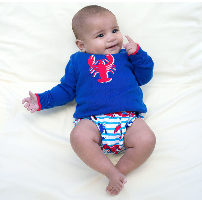 Lobster Jersey Bubble, Blue - Rompers - 3