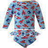 Lobster Rash Guard Set, Blue - Two Pieces - 1 - thumbnail
