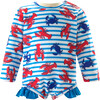 Lobster Frill Rash Guard, Blue - Dresses - 1 - thumbnail