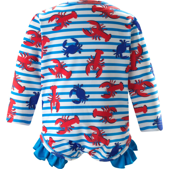 Lobster Frill Rash Guard, Blue - Dresses - 2
