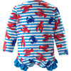 Lobster Frill Rash Guard, Blue - Dresses - 2