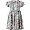 Leafy Floral Frill Dress, Purple - Dresses - 1 - thumbnail