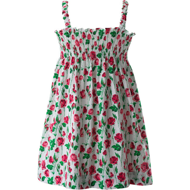 Rose Print Ruched Sundress, Multicolors - Dresses - 2