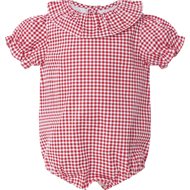 Gingham Bubble, Red - One Pieces - 1