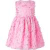Flutter Rose Party Dress, Pink - Dresses - 1 - thumbnail