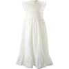 Eyelet Embroidered Ruffle Shoulder Maxi Dress, White - Dresses - 1 - thumbnail