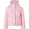 Daisy Puffer Jacket, Pink - Jackets - 1 - thumbnail