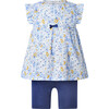Daisy Top and Bike Short Set, Blue - Mixed Apparel Set - 1 - thumbnail