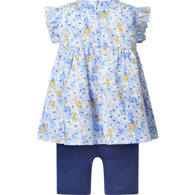 Daisy Top and Bike Short Set, Blue - Mixed Apparel Set - 2