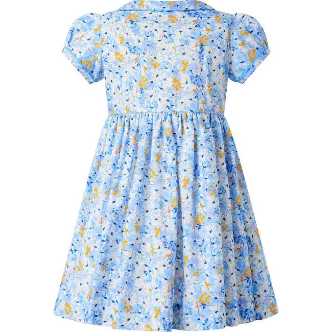 Daisy Button-Front Dress, Blue - Dresses - 2