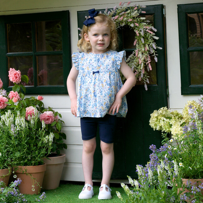 Daisy Top and Bike Short Set, Blue - Mixed Apparel Set - 3