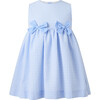 Check Bow Dress, Blue - Dresses - 1 - thumbnail