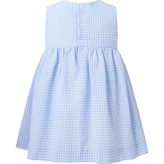Check Bow Dress, Blue - Dresses - 2