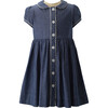 Chambray Button-Front Dress, Navy - Dresses - 1 - thumbnail