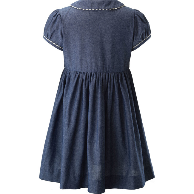 Chambray Button-Front Dress, Navy