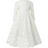 Dotted Long Communion Dress, White - Dresses - 1 - thumbnail