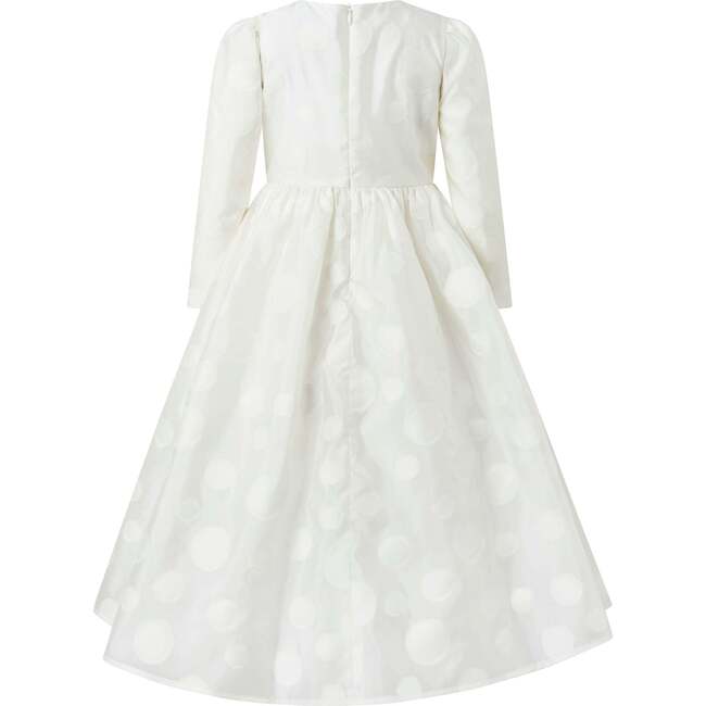 Dotted Long Communion Dress, White - Dresses - 2