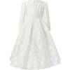 Dotted Long Communion Dress, White - Dresses - 2