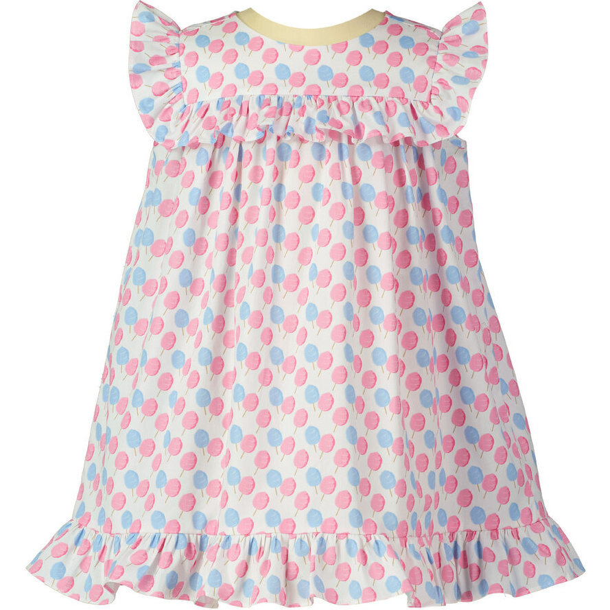 Cotton Candy Print Sleeveless Frill Dress, Pastel Pink & Blue - Rachel  Riley Dresses | Maisonette