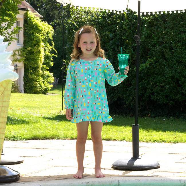 Ice Lolly Dress Coverup, Aqua - Cover-Ups - 2