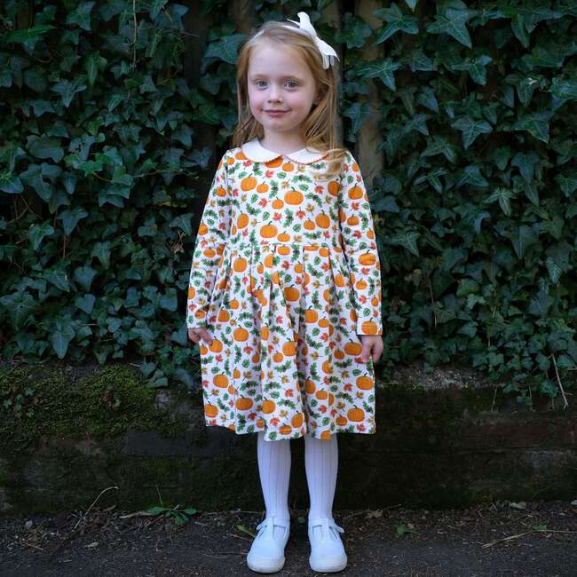 Pumpkin Jersey Dress, Orange - Dresses - 3