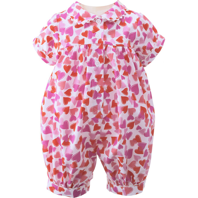 Confetti Heart Babysuit, Pink