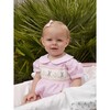 Bunny Hand-Smocked Babysuit, Pink Stripes And Ivory - Onesies - 2