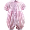 Bunny Hand-Smocked Babysuit, Pink Stripes And Ivory - Onesies - 3