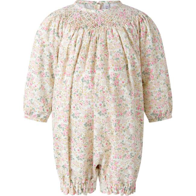 Floral Smocked Babysuit, Pink