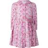 Floral Foxglove Button-Front Dress, Pink - Dresses - 1 - thumbnail