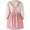 Floral Blouse Cord Pinafore Set, Pink - Mixed Apparel Set - 2