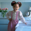 Floral Blouse Cord Pinafore Set, Pink - Mixed Apparel Set - 3