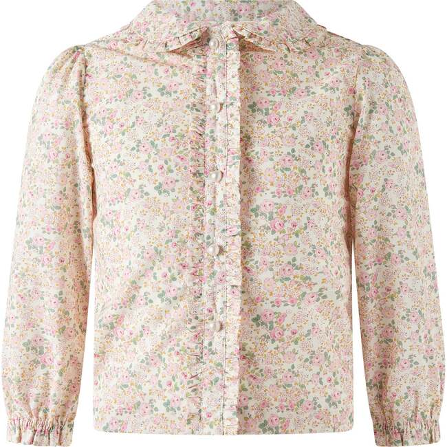 Floral Blouse Cord Pinafore Set, Pink - Mixed Apparel Set - 4