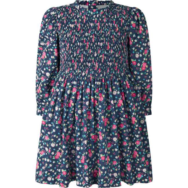 Ditsy Floral Ruched Dress, Navy