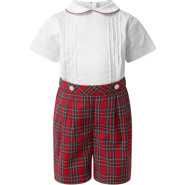 Tartan Shirt and Short Set, Red