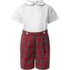 Tartan Shirt and Short Set, Red - Mixed Apparel Set - 1 - thumbnail