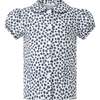 Floral Blouse Pinafore Set, Navy - Dresses - 4