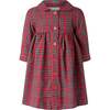 Tartan Button-Front Dress and Bloomers, Red - Dresses - 1 - thumbnail