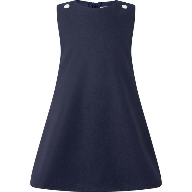 Floral Blouse Pinafore Set, Navy - Dresses - 5