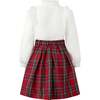 Tartan Skirt and Blouse Set, Red - Mixed Apparel Set - 2