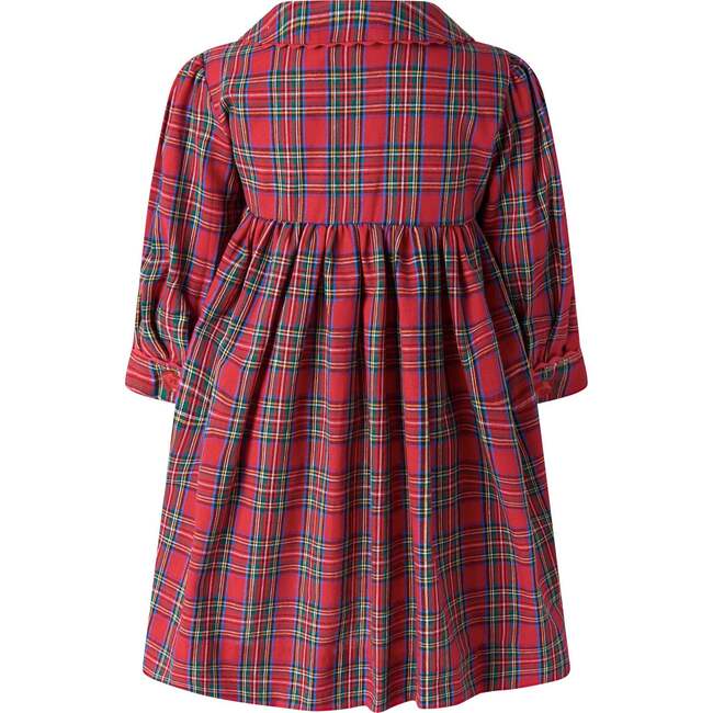 Tartan Button-Front Dress and Bloomers, Red - Dresses - 2