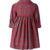 Tartan Button-Front Dress and Bloomers, Red - Dresses - 2