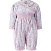 Smocked Scalloped Babysuit, Pink - Rompers - 1 - thumbnail