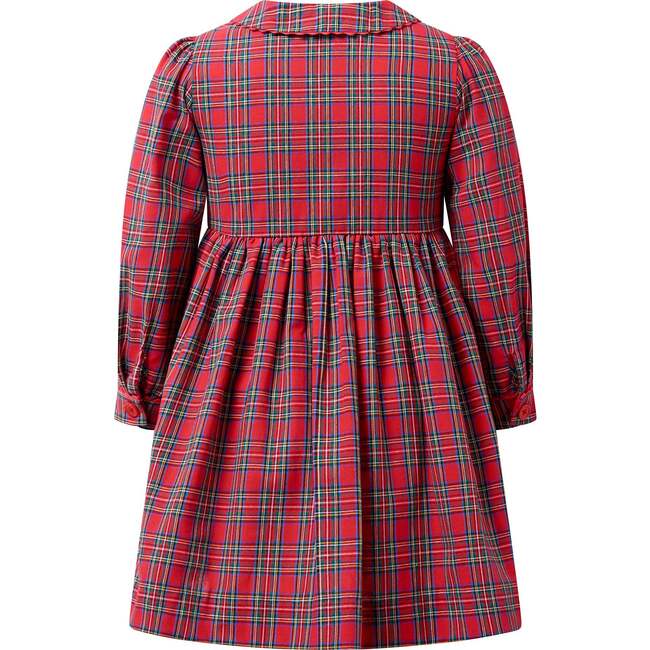 Tartan Button-Front Dress, Red - Dresses - 2