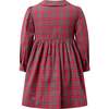 Tartan Button-Front Dress, Red - Dresses - 2