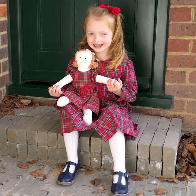 Tartan Button-Front Dress, Red - Dresses - 3