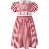 Candy Cane Stripe Smocked Dress, Red - Dresses - 1 - thumbnail