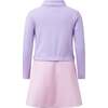 Check Turtle Neck Dress, Purple - Dresses - 2
