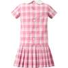 Check Dropped Waist Dress, Pink - Dresses - 2