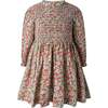 Botanical Ruched Dress, Red - Dresses - 1 - thumbnail